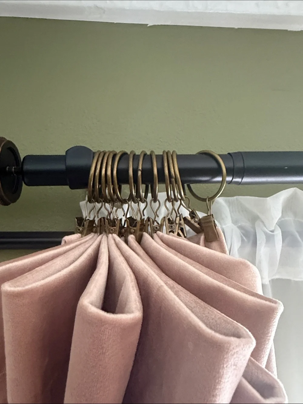 3 Blush Velvet Drapery - Curtain Pair (6 Panels total) with Rings (36 total)